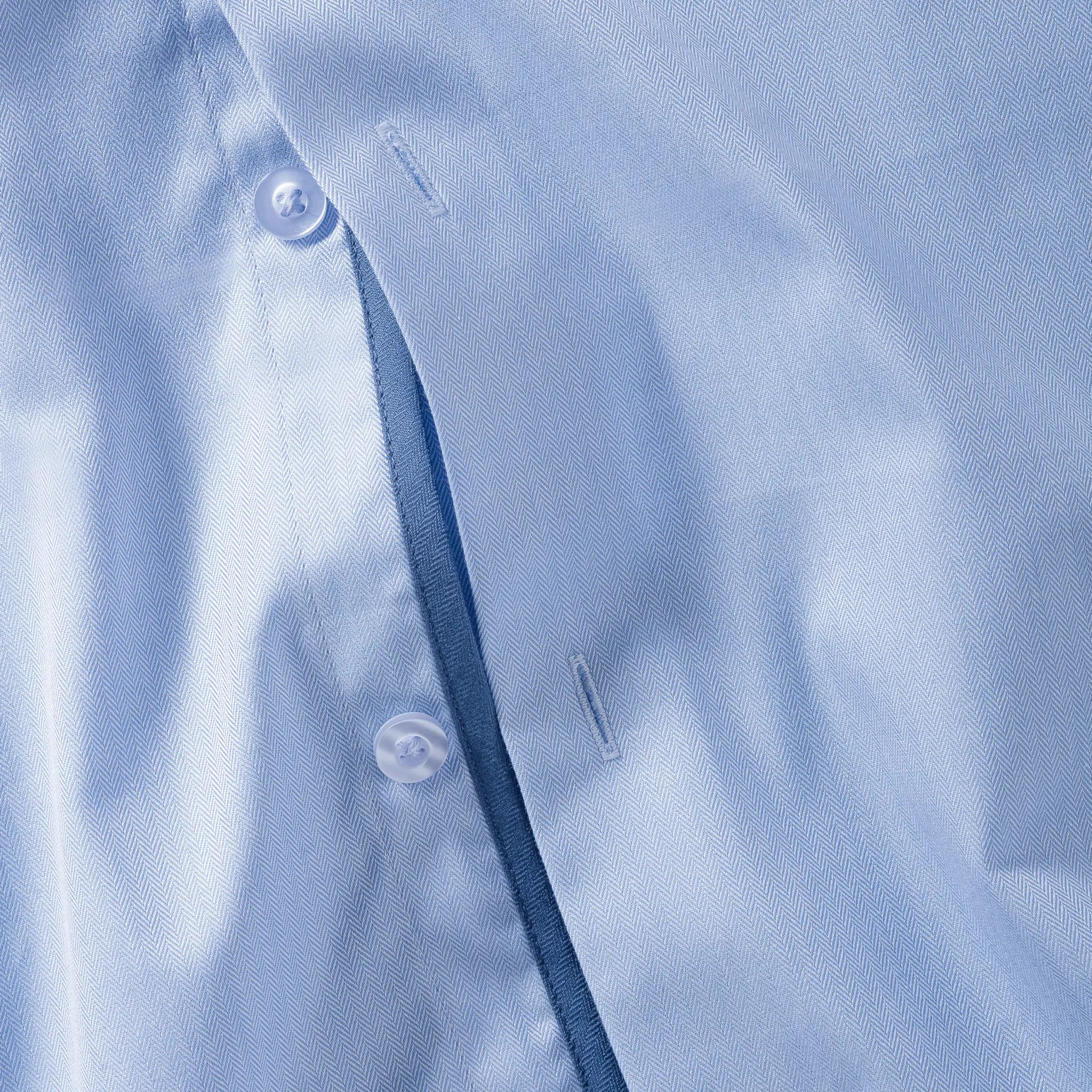 all-groups Men's Long Sleeve Tailored Contrast Herringbone Shirt